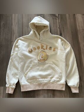 Cookies SF Show & Prove Fleece Pullover Hoodie Cream Adult Size Small
